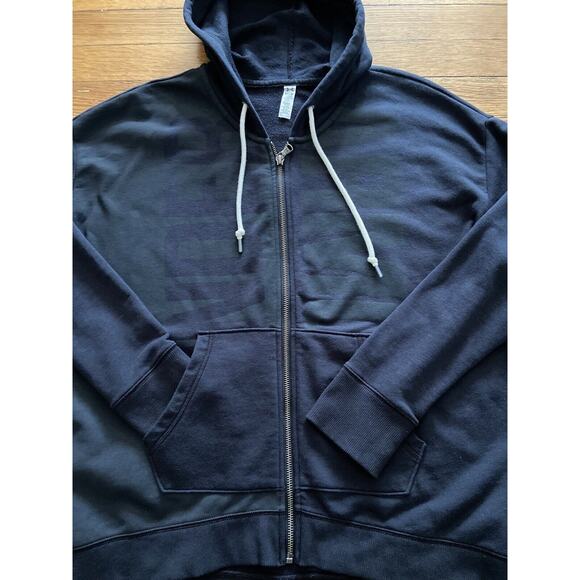 UNDER ARMOUR Black /Grey Full Zip Cotton Hoodie Mens sz M - Picture 3 of 9
